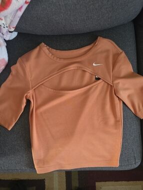 Nike Rust Orange Cutout Athletic Tee
